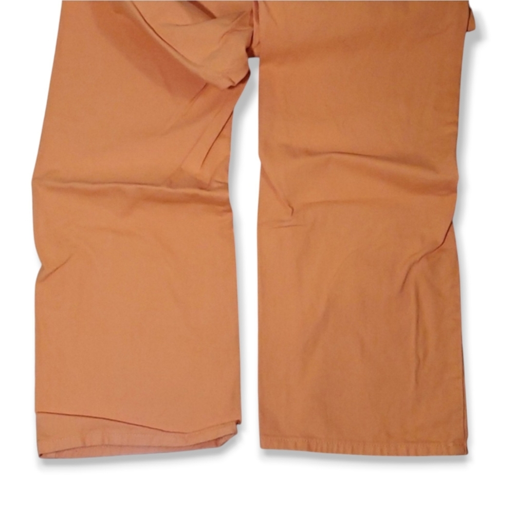 Shein Size 10 Jeans 100% Cotton Denim Orange Wide Straight Leg Pants High Rise - Picture 8 of 11